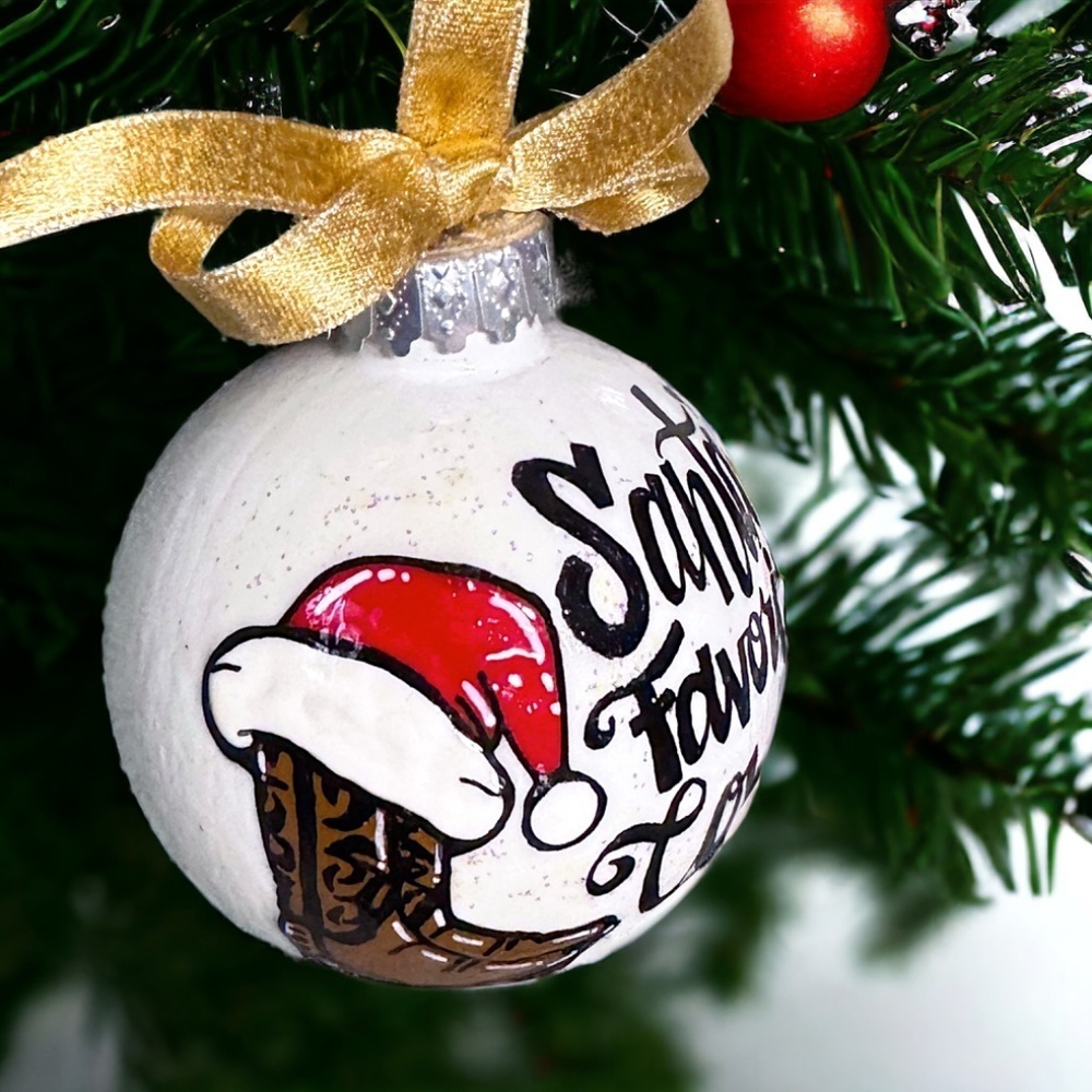 Santa's Favorite Cowboy Holiday Ornament - Saddle Up for a Country Christmas! - Picture 6 of 12